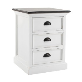 Nova solo. Bedside table of white lacquered mahogany