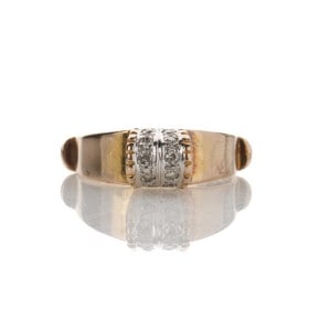 202403792 -Diamantring af 14 kt, ca 0.10 ct, Str. 50