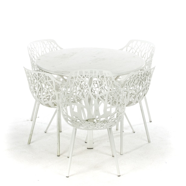 FOB, FOS - Francesca & Robby Cantar for Fast Design. Garden furniture set, consisting of table and five chairs, model 'Forest' (6)