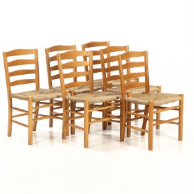 Kaare Klint. Set of six church chairs model 4133 in beech. (6)