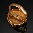Vintage guldring af 18 kt. guld prydet med tyrkisk mønt