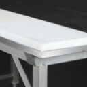 Inventar fra Irma. Industrielt slagterbord / køkkenbord af rustfrit stål
