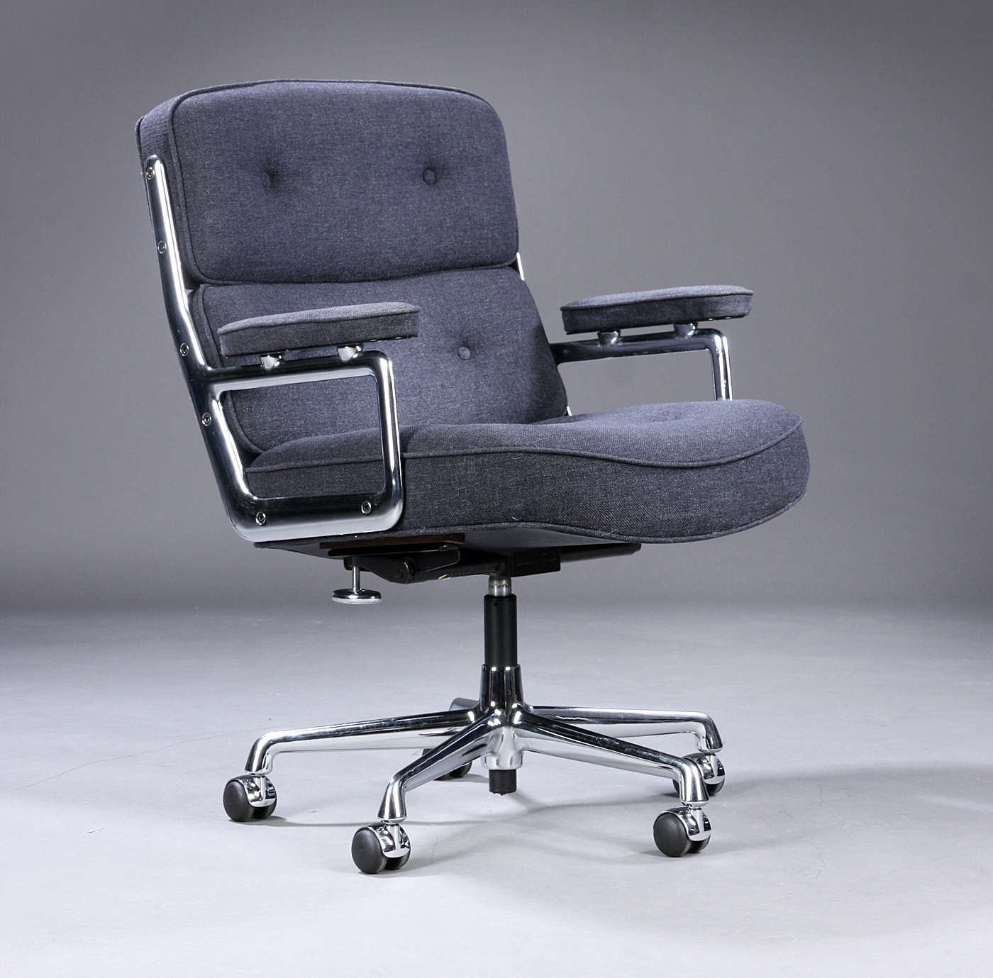 lauritz  charles eames vintage office chair timelife lobby chair  cokecoloured grey wool