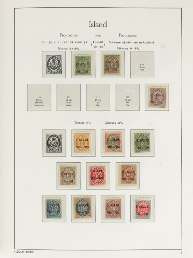 LOT 48. ICELAND. 1876-1986. Beautiful unused/mint collection in Leuchtturm album.