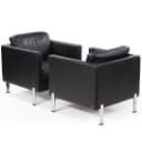 De Sede. Læne/lounge stole af sort læder og stål, model DS-118.(2)