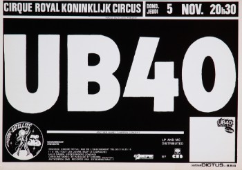 Belgisk plakat, UB40, 1980erne
