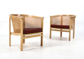 Rud Thygesen and Johnny Sørensen. 'King's Series'. Armchairs, model 7701, cherry wood (2)