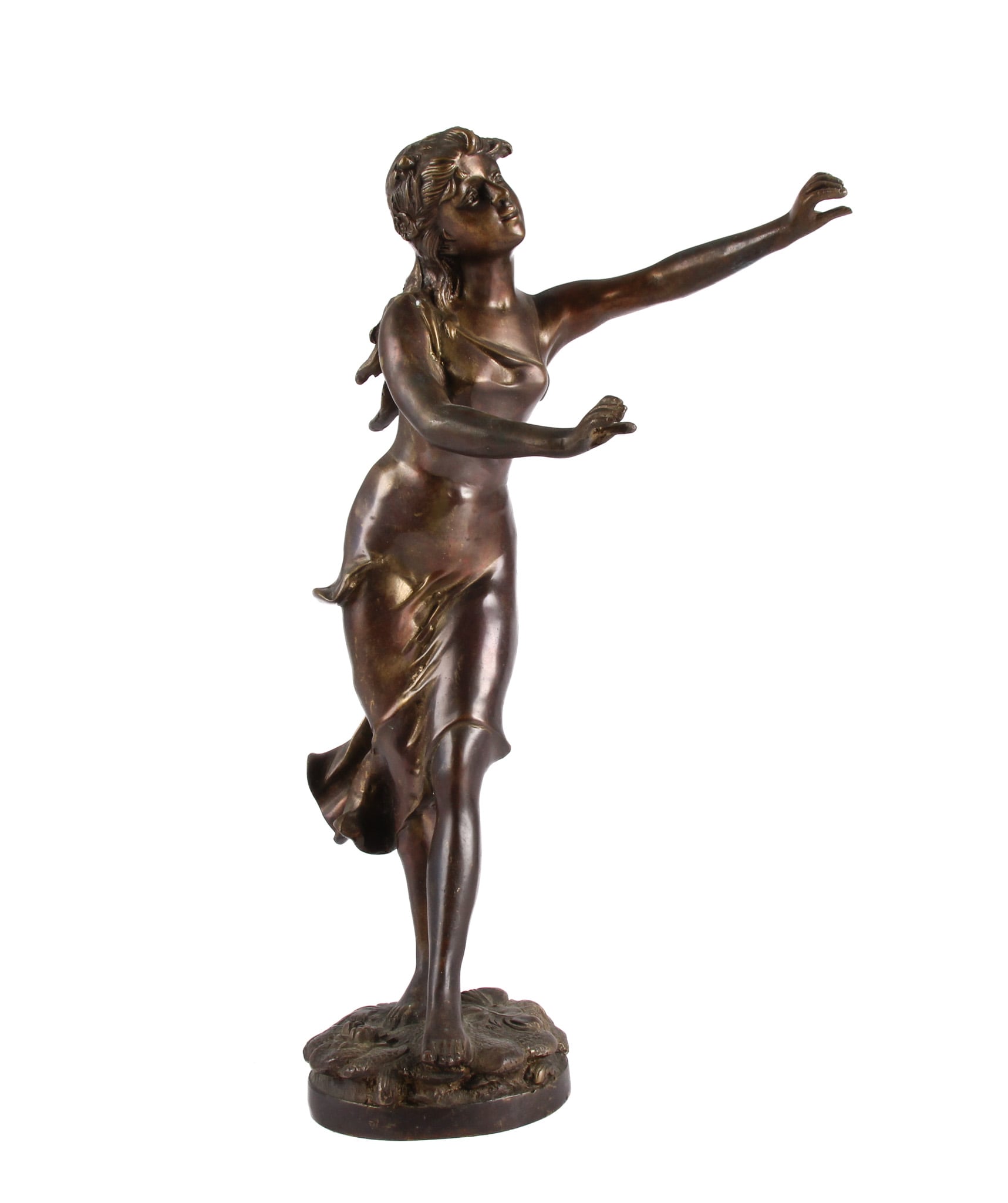 Bronze sculpture. Standing woman