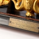Phillippe H. Mourey. French mantel clock with glass dome, last quarter of the 19th century