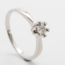 Solitaire ring with brilliant-cut approx. 0.15 ct. 14 kt. white gold, size 52