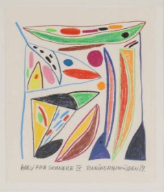 Tonning Rasmussen (1936-2023): 'Brev fra Svaneke, IX', 1988. Pastel.