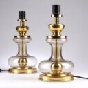 Kaiser. Et par bordlamper af messing og glas fra 70'erne (2)