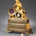 Fransk Louis Philippe kaminur af bronze, 1800-tallets midte