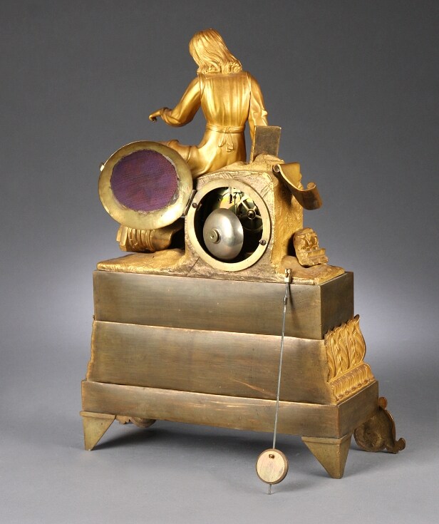 Fransk Louis Philippe kaminur af bronze, 1800-tallets midte
