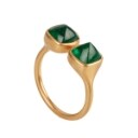 Emerald ring in satin gold, approx. 3.51 ct. Size 54