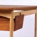 Ib Kofod-Larsen for Fredericia chair factory. Rare free-standing desk in teak/oak