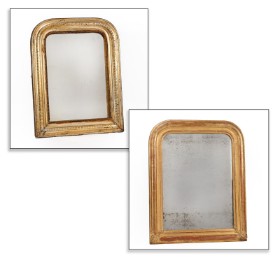 A pair of antique French mirrors in wooden frames, second half of the 19th century (2)