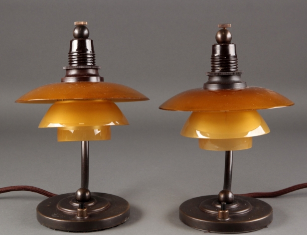 Poul Henningsen, Par natbordslamper (2)  Denne vare er sat til omsalg under nyt varenummer 5333590