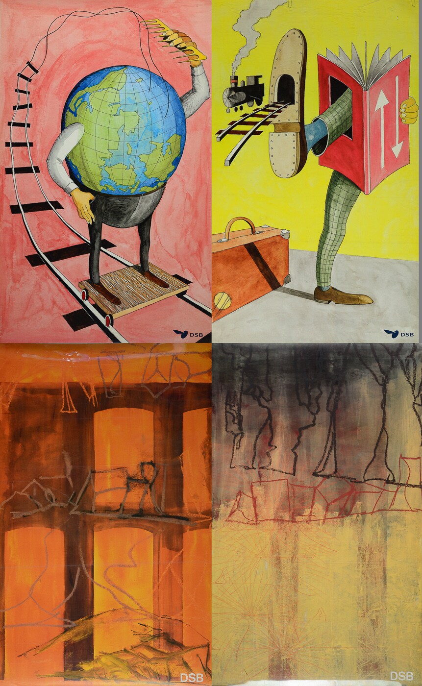 Per Kirkeby Lars Norgaard To Dsb Plakatserier 12 Lauritz Com