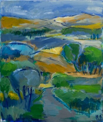 Kirsten Vibeke Andersen. Akryl på lærred. Toscana