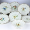 Royal Copenhagen. 'Butterfly' plates and bowl on foot, 19th century (7)