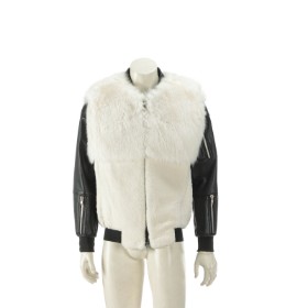 6917 - Nicklas Kunz for Kopenhagen Fur. Unique men's jacket made of fox and leather Size S/M