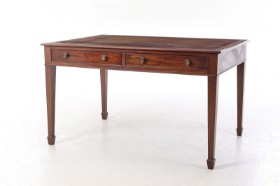 English mahogany freestanding desk, 20th century.