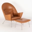 H. J. Wegner. Armchair and stool, model Oculus (2)