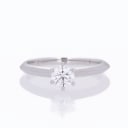 Tiffany & Co. The Tiffany Setting brilliant solitaire ring in platinum, approx. 0.42 ct. Ringstr. 48