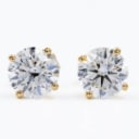 Pair of brilliant earrings in 14 kt gold with Lab Grown diamonds of 1.41 ct. (2)