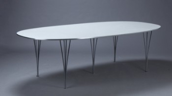 Piet Hein & Bruno Mathsson. Superelipse spisebord, nylakeret. L. 240 cm