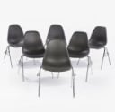 Eames skalstole Model DSS seks styk antrasit grå (6)
