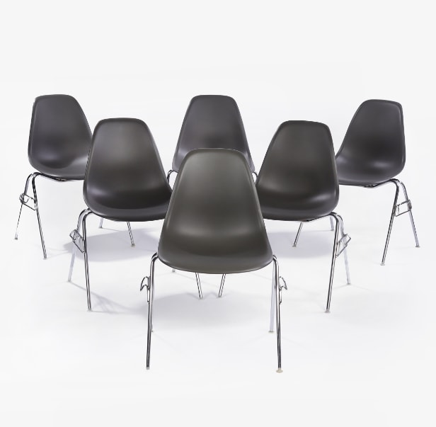 Eames skalstole Model DSS seks styk antrasit grå (6)