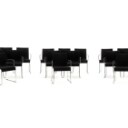 Nineteen armchairs with chromed metal frames (19)