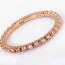 Narrow diamond ring in 18 kt. rose gold