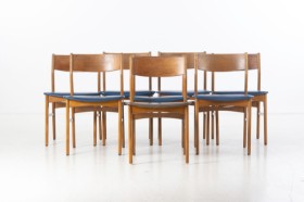 Eight chairs made of teak and beech, 1950/60s. (8)