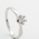 Solitaire ring with brilliant-cut approx. 0.15 ct. 14 kt. white gold, size 52