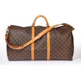 Louis Vuitton. 'Keepall Bandouliére 60' weekend bag/ travel bag in Monogram Canvas